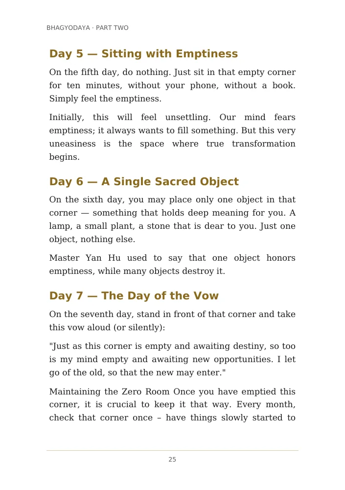 Room of Emptiness practice, PDF page 25 of Bhagyoday Part 2